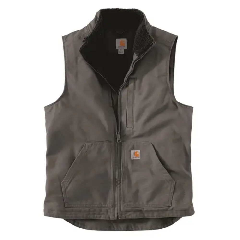 Men's Carhartt Sherpa Lined Canvas Vest Grey